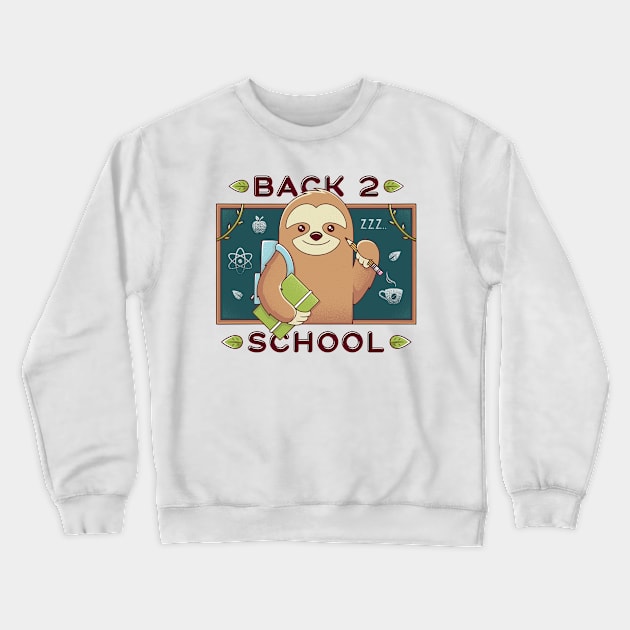 Sloth Back to School Crewneck Sweatshirt by Alundrart